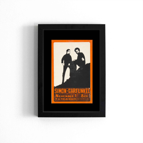 Simon And Garfunkel Late 60'S Toledo University Silkscreened Concert  Poster