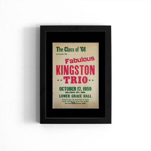 The Kingston Trio Lehigh University 1959 Cardboard Boxing Style  Poster