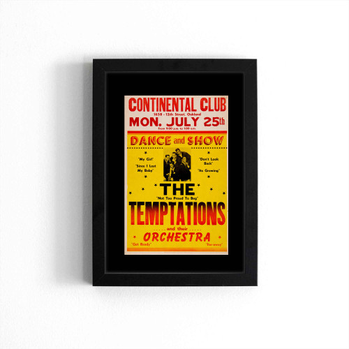 The Temptations 1966 Oakland Ca Boxing-Style Concert  Poster