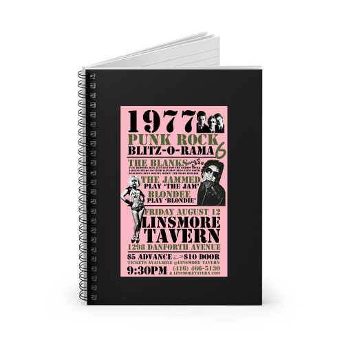 1977 Punk Rock Night Tributes To Cbgb The Jam And Blondie  Spiral Notebook