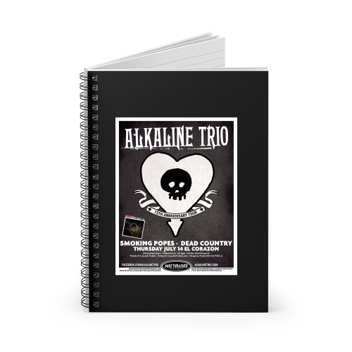 Alkaline Trio 2011 Anniversary Tour Seattle Concert  Spiral Notebook