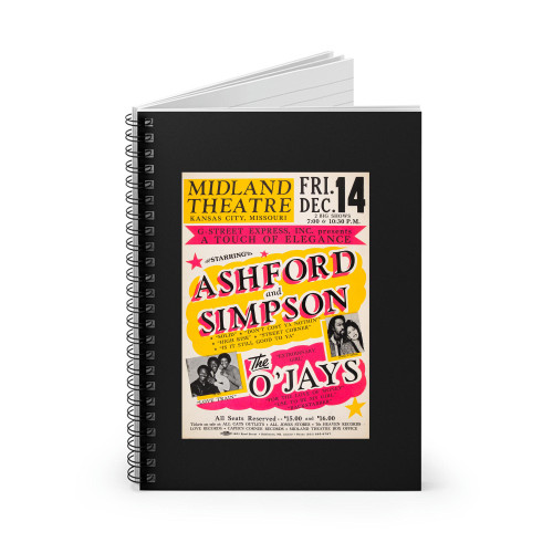 Ashford & Simpson O'Jays 1984 Kansas City Concert  Spiral Notebook