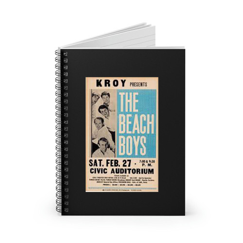 Beach Boys 1965 Sacramento Ca Classic Boxing-Style Concert  Spiral Notebook