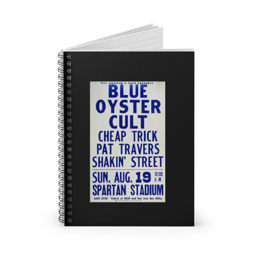 Blue Oyster Cult Vintage Concert  Spiral Notebook