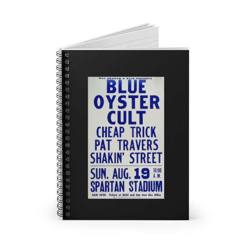 Blue Oyster Cult Vintage Concert 1  Spiral Notebook