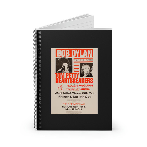 Bob Dylan Tom Petty Roger Mcguinn Original Concert  Spiral Notebook