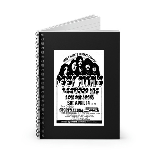 Deep Purple Fleetwood Mac Rory Gallagher At San Diego  Spiral Notebook