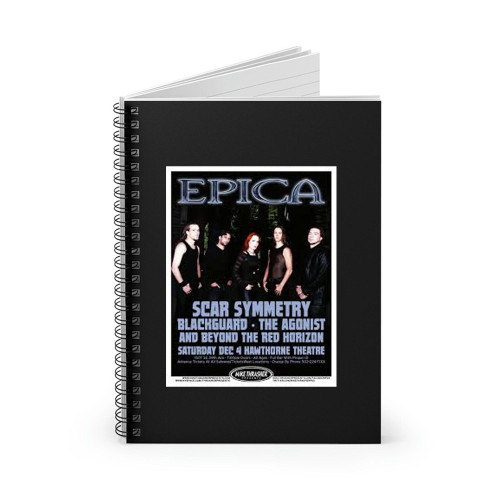 Epica Scar Symmetry 2010 Portland Concert Tour  Spiral Notebook