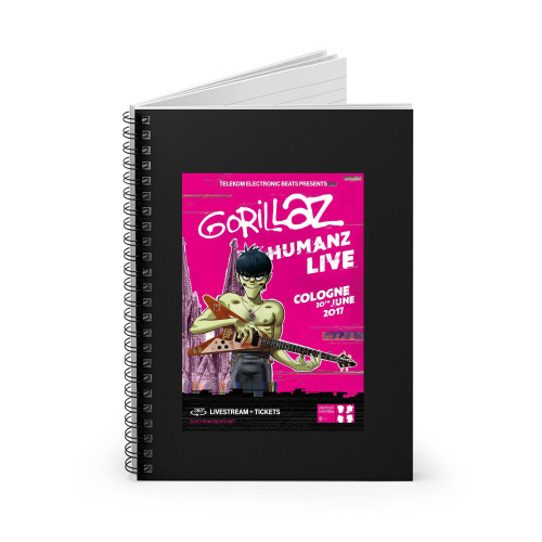 Gorillaz Humanz Live Tour 2017 Germany Concert  Spiral Notebook