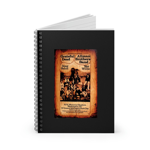Grateful Dead And Allman Brothers Reprint Concert  Spiral Notebook