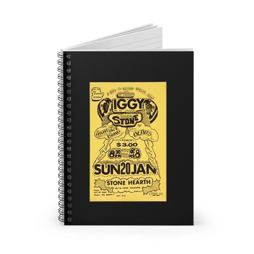 Iggy & The Stooges 1974 Madison Wi Concert  Spiral Notebook