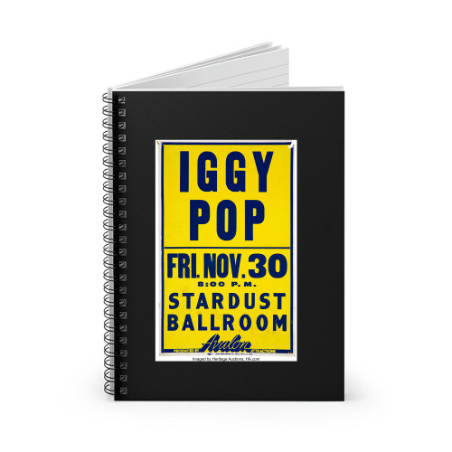 Iggy Pop 1979 Stardust Ballroom Los Angeles Concert  Spiral Notebook