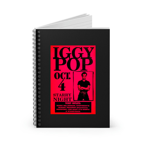 Iggy Pop 1980 Starry Night Concert  Spiral Notebook