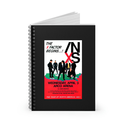 Inxs X Factor North American Tour Arco Arena Sacramento 1991 Original  Spiral Notebook