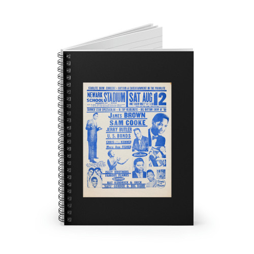 James Brown Sam Cooke Isley Bros 1961 Newark Nj Concert  Spiral Notebook