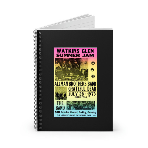 Luxe West Inc Allman Brothers Band & Grateful Dead Retro Concert  Spiral Notebook