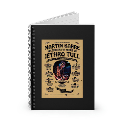 Martin Barre Years Of Jethro Tull Australia Tour 2019 Concert  Spiral Notebook