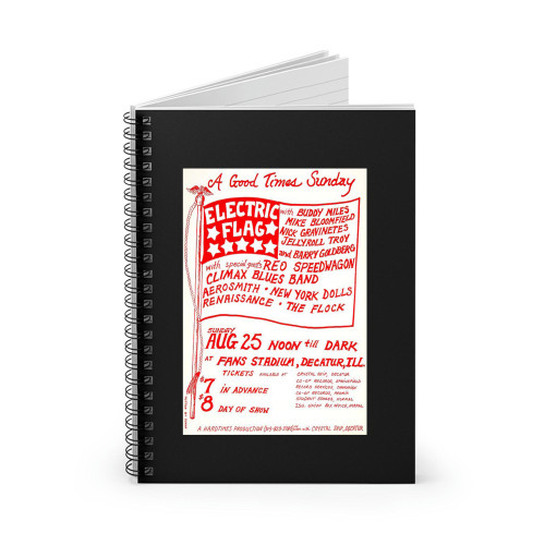 Reo Speedwagon Aerosmith New York Dolls 1974 Concert  Spiral Notebook