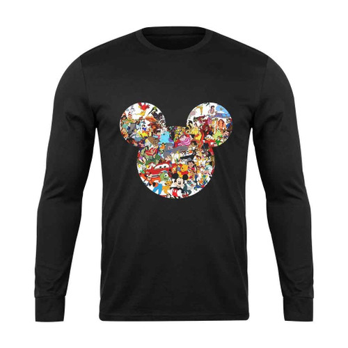 Disney All Characters Mickey Mouse Silhouette Long Sleeve T-Shirt