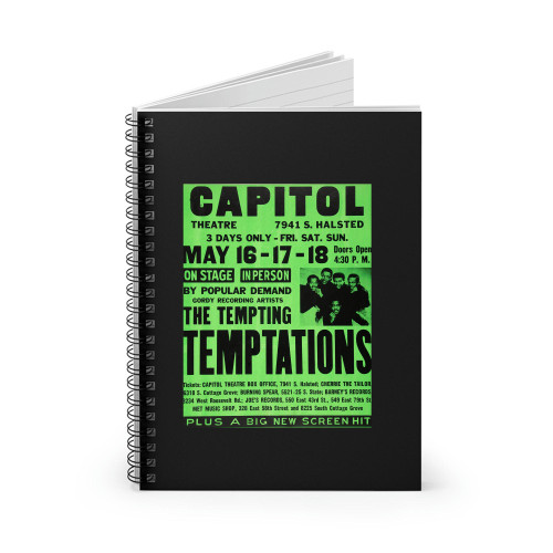 Temptations 1969 Chicago Concert  Spiral Notebook