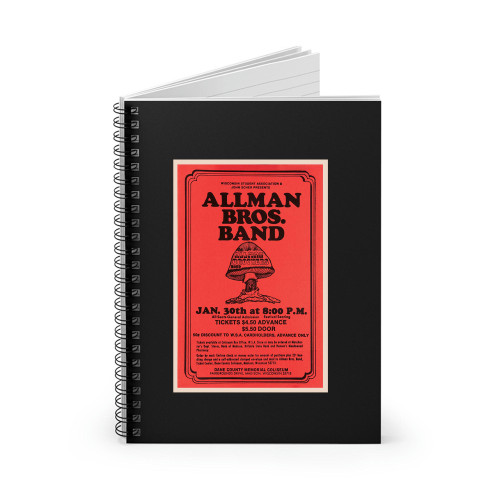 The Allman Brothers Band Original Concert  Spiral Notebook