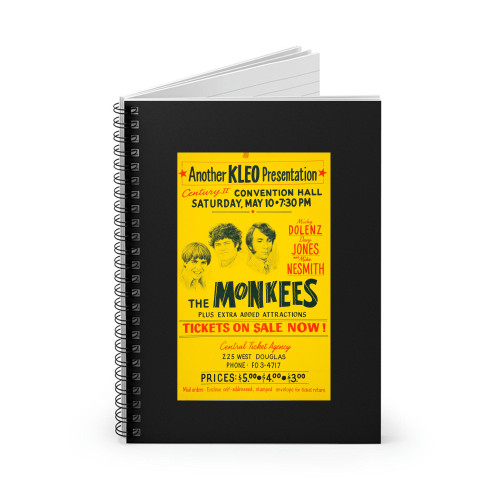 The Monkees 1969 Wichita Ks Concert  Spiral Notebook