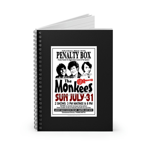 The Monkees 1977 Penalty Box Nightclub  Spiral Notebook