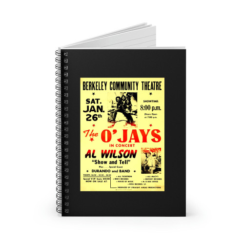 The O Jays And Al Wilson Berkeley Theatre Concert  Spiral Notebook