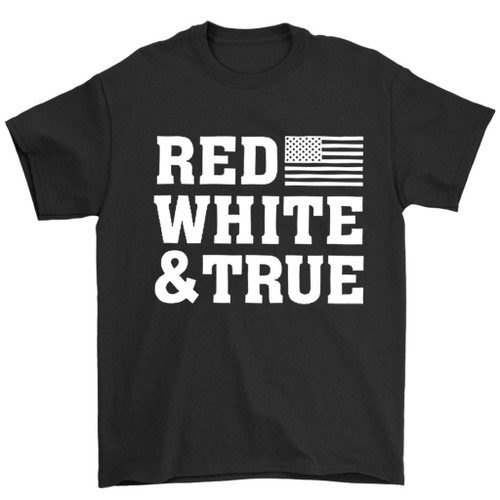 Us Flag Red And White True Man's T-Shirt Tee