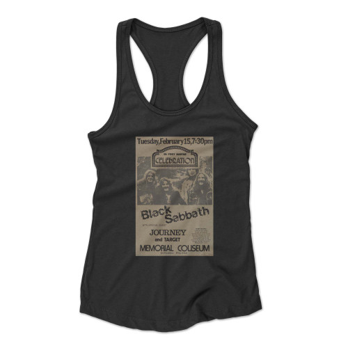 Black Sabbath Journey 1977 Fort Wayne Memorial Coliseum Concert  Racerback Tank Top