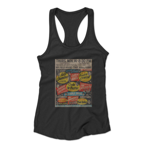 Buddy Holly Chuck Berry Eddie Cochran Everly Bros 1957 Biggest  Racerback Tank Top