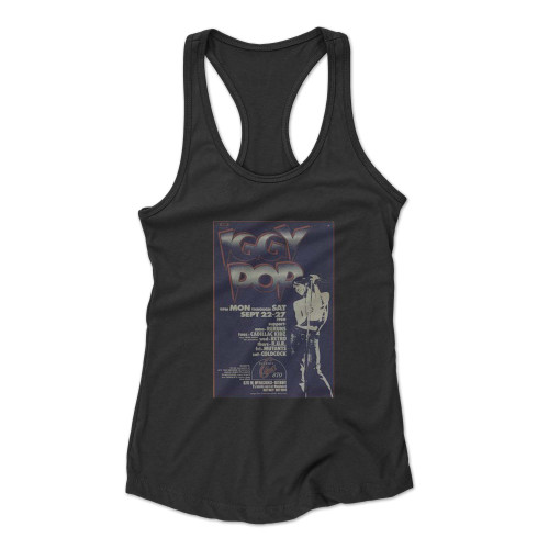 Iggy Pop 1980 First Printing Bookie'S Detroit Gary Grimshaw Concert  Racerback Tank Top