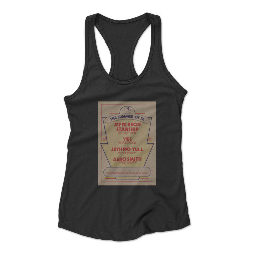 Jefferson Airplane Yes Jethro Tull Aerosmith Concert S  Racerback Tank Top