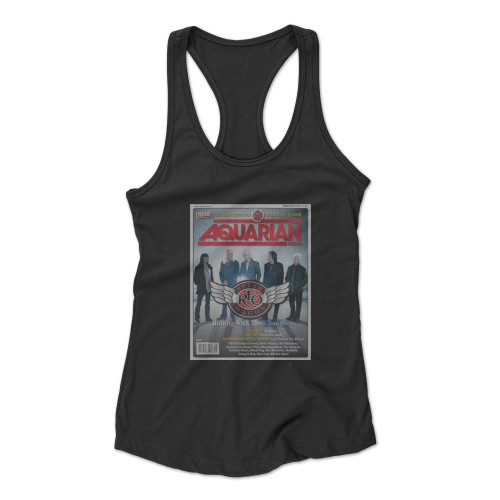 Reo Speedwagon On The Cover Of The Aquarian  Racerback Tank Top