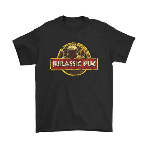 Jurassic Pug Man's T-Shirt Tee Jurassic Pug Man's T-Shirt Tee
