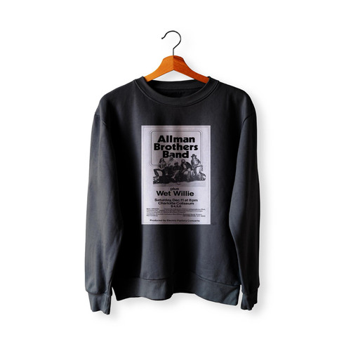 Allman Brothers Band 1971 Charlotte Nc Concert  Racerback Sweatshirt Sweater