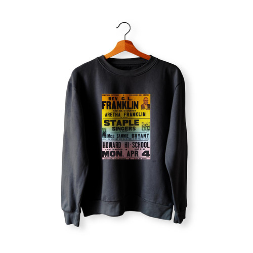 Aretha Franklin Staple Singers 1960 Concert  Racerback Sweatshirt Sweater