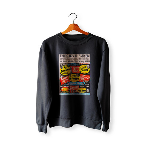 Buddy Holly Chuck Berry Eddie Cochran Everly Bros 1957 Biggest  Racerback Sweatshirt Sweater