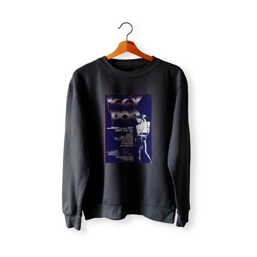 Iggy Pop 1980 First Printing Bookie'S Detroit Gary Grimshaw Concert  Racerback Sweatshirt Sweater