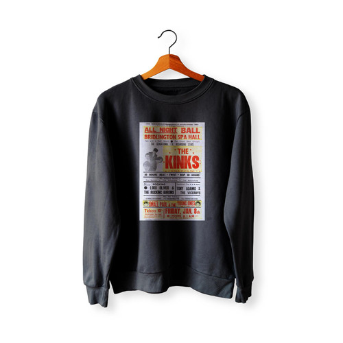 The Kinks 1965 All Day And All Of The Night British Concert  Racerback Sweatshirt Sweater