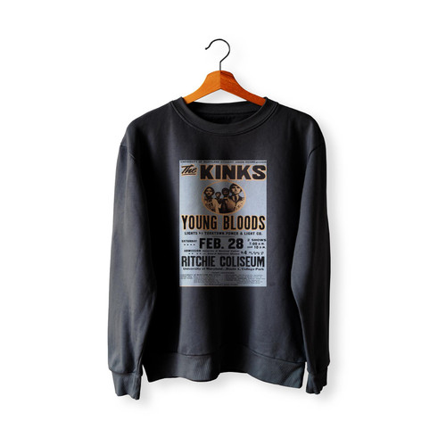 The Kinks 1970 University Of Maryland Jumbo Globe Concert  Racerback Sweatshirt Sweater