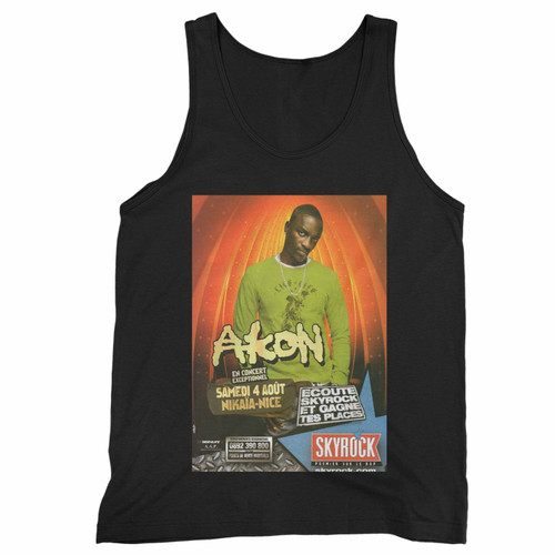 2008 Advertising Skyrock Radio Ad Concert Akon  Tank Top