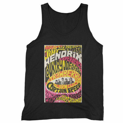 Authentic Original 1967 Jimi Hendrix Experience Country Joe & The Fish Strawberry Alarm Clock 2Nd Printing Concert  Tank Top