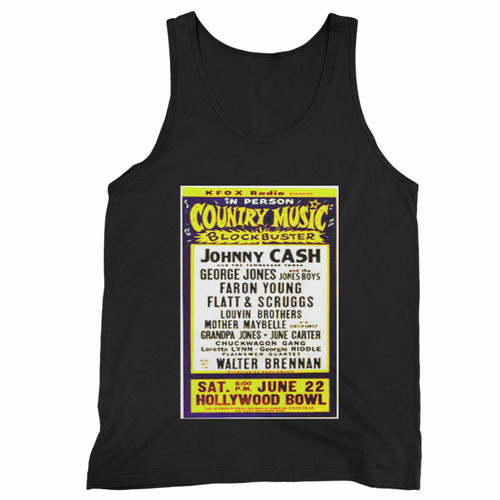 Country Night At The Bowl Johnny Cash 1963 Pop Chronicles  Tank Top