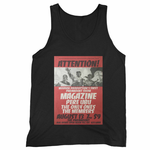 Magazine Pere Ubu The Only Ones The Members 1980 Seattle Paramount Concert  Tank Top