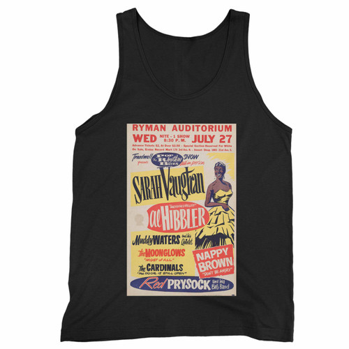 Sarah Vaughan Muddy Waters Moonglows Ryman Auditorium Concert  Tank Top