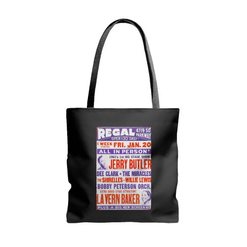 1961 Miracles Jerry Butler Concert  Tote Bags