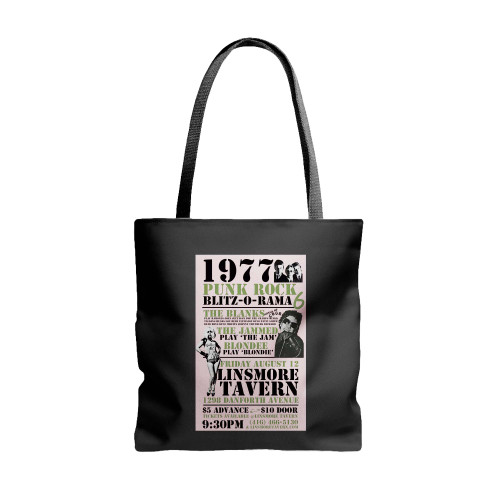 1977 Punk Rock Night Tributes To Cbgb The Jam And Blondie  Tote Bags