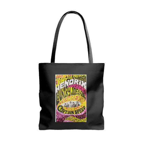 Authentic Original 1967 Jimi Hendrix Experience Country Joe & The Fish Strawberry Alarm Clock 2Nd Printing Concert  Tote Bags