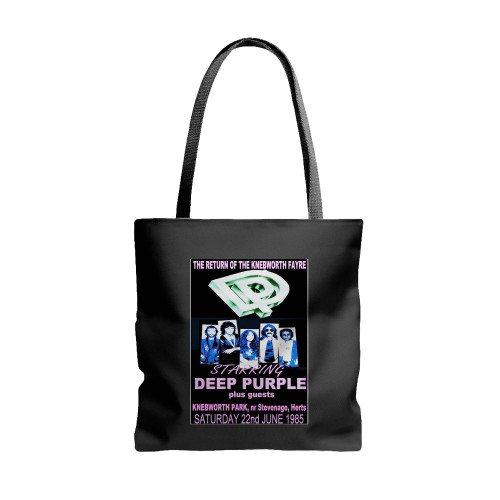 Deep Purple Knebworth Park Uk 1985 Premium Matte Paper  Tote Bags